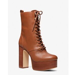 Michael Kors Leather Platform Boots - Size 8